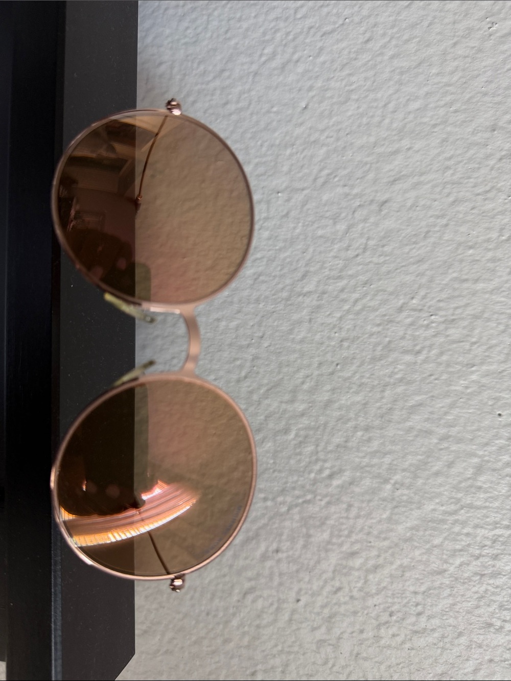 Round Pink-Tinted Metal Frame Sunglasses